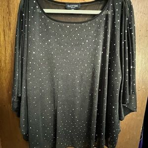 Holiday Dressy top with silver sparkles